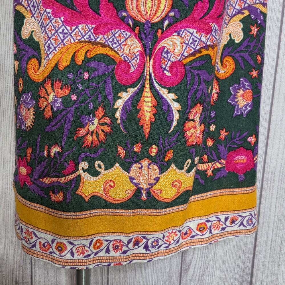 Vintage 60s 70s Personals Leslie Fay Floral Maxi Skirt Boho Mod Psychedelic - Picture 7 of 8